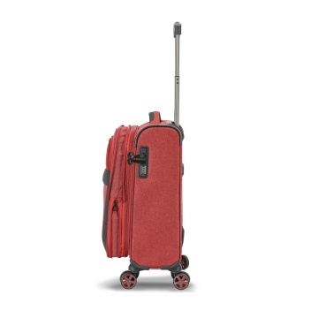 Troler Cabină Extensibil 55x35x20 cm Lee Cooper, Poliester, 4 Roti Duble, LC33503, Grena - Img 8
