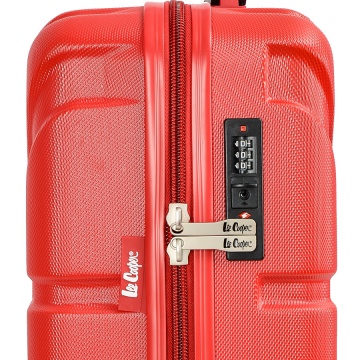 Troler Cabina Lee Cooper London, ABS, 4 Roti Duble, Cifru, 55 cm, Rosu - Img 7