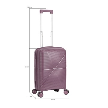 Troler cabina Madisson SW42103, polipropilena, cifru, 4 roti duble, 55 cm, mov - Img 7