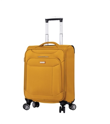 Troler Cabina Snowball SW87303, Fermoar Antifurt, 4 Roti Duble, Nylon, Cifru TSA, 55 cm, Galben mustar