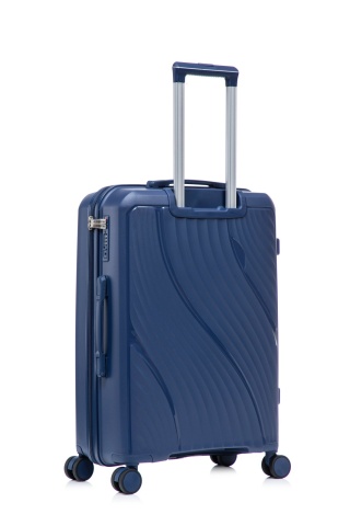 Troler de cabină Aventor AV106, 55x38x21.5 cm, polipropilenă, bagaj de mână, cifru TSA, 4 roți duble 360°, bleumarin - Img 9