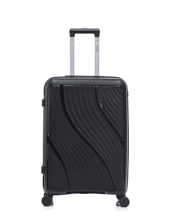 Troler de cabină Aventor AV106, 55x38x21.5 cm, polipropilenă, bagaj de mână, cifru TSA, 4 roți duble 360°, negru