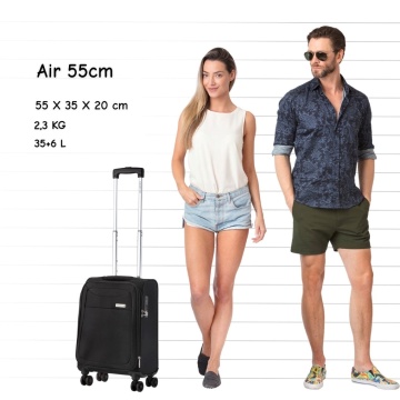 Troler de cabina extensibil CarryOn Air, bagaj de mana, 55x35x20 cm, poliester, +20% capacitate, 2.3 kg, negru - Img 7