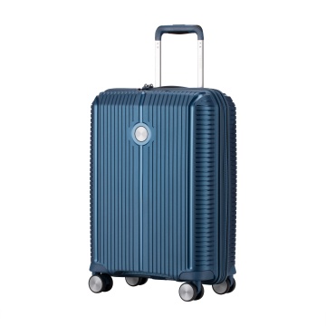 Troler de cabina extensibil Verage Rome, bagaj de mana, 55x38x20 cm, +20% capacitate, fermoar antifurt, polipropilena, cifru TSA, 4 roti 360°, albastru
