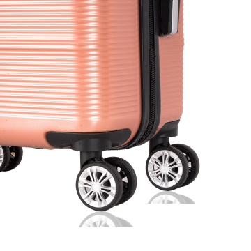 Troler de cabina Lee Cooper LC32203, policarbonat, 4 roti duble, cifru, 55 cm, rose - Img 11