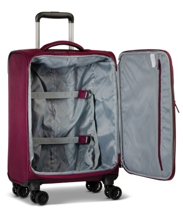 Troler de cabină Worldpack Bern F10508, 55x37x24 cm, bagaj de mână, poliester, cifru TSA, 4 roți duble, grena - Img 2