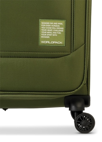 Troler de cabină Worldpack Bern F10508, 55x37x24 cm, bagaj de mână, poliester, cifru TSA, 4 roți duble, verde olive - Img 7