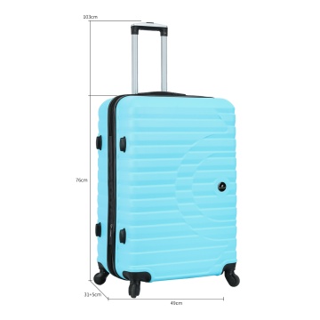 Troler Mare Extensibil 76x49x31 cm Madisson, ABS, Cifru, 4 Roți, SW43303, Albastru Deschis - Img 3