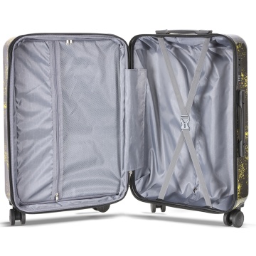 Troler Mare Extensibil 76x49x31 cm Madisson, Fermoar Antifurt, Policarbonat, SW65203, Negru/Galben - Img 2