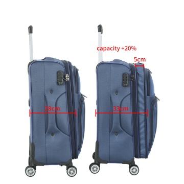 Troler mare extensibil Madisson, 76x46x28/33 cm, poliester, bagaj de cală, 4 roți duble, cifru, SW55104, bleumarin - Img 4