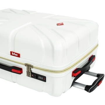 Troler Mare Lee Cooper London, ABS, 4 Roti Duble, Cifru, 76 cm, Alb/Milky - Img 14