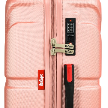 Troler Mare Lee Cooper London, ABS, 4 Roti Duble, Cifru, 76 cm, Rose - Img 11