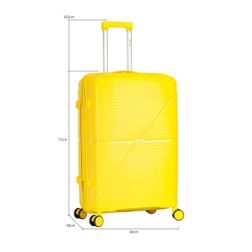 Troler mare Madisson SW42103, polipropilena, cifru, 4 roti duble, 77 cm, galben - Img 6