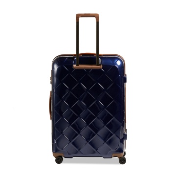 Troler Mare Policarbonat/Piele Naturala Stratic Leather and More L - 76 cm Albastru - Img 2