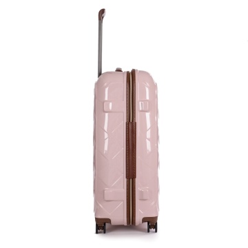 Troler Mare Policarbonat/Piele Naturala Stratic Leather and More L - 76 cm Rose - Img 3