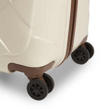 Troler Mare Policarbonat/Piele Naturala Stratic Leather and More L - 76 cm Alb - Img 9