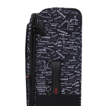 Troler Mare Poliester 4 Roti Duble Ella Icon Urban Textil 2594 - 80 cm Negru - Img 7