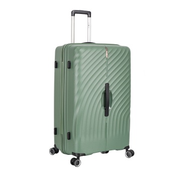 Troler mare Snowball SW47203, polipropilena, fermoar antifurt, cifru TSA, 4 roti duble, 79 cm, verde inchis