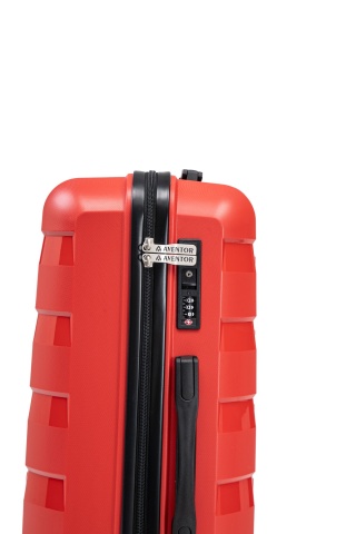 Troler Mediu Aventor, 67.5x46x27 cm, Polipropilenă, Cifru TSA, 4 Roți Duble 360°, AV109, Roșu - Img 3