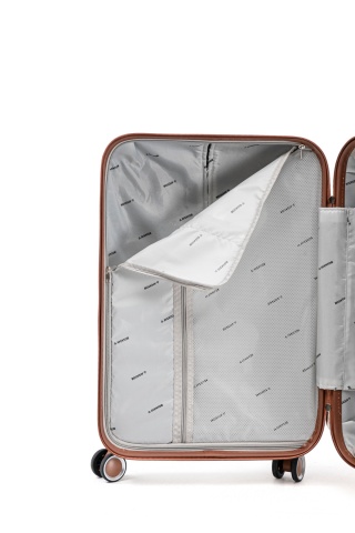 Troler Mediu Aventor, 67x41x25.5 cm, ABS, Cifru, 4 Roți Duble 360°, 61 L, AV107, Alb - Img 8
