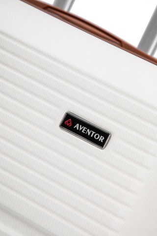Troler Mediu Aventor, 67x41x25.5 cm, ABS, Cifru, 4 Roți Duble 360°, 61 L, AV107, Alb - Img 18
