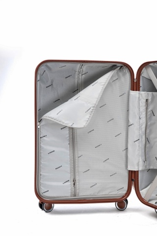 Troler Mediu Aventor, 67x41x25.5 cm, ABS, Cifru, 4 Roți Duble 360°, 61 L, AV107, Albastru - Img 8