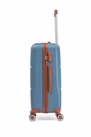 Troler Mediu Aventor, 67x41x25.5 cm, ABS, Cifru, 4 Roți Duble 360°, 61 L, AV107, Albastru - Img 18