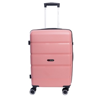 Troler mediu Aventor AV102, bagaj de cala, 62.5x40.5x25 cm, polipropilena, cifru TSA, 4 roti duble 360°, rose