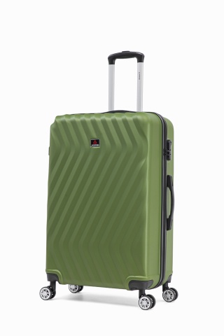 Troler mediu Aventor AV104, 67x43x25 cm, bagaj de cala, 100%ABS, cifru, 4 roti duble 360°, verde