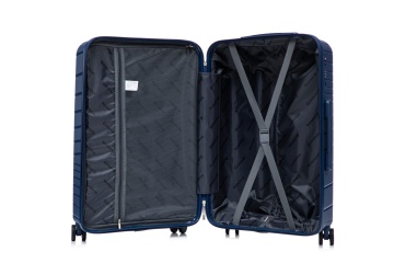 Troler mediu Aventor AV105, 65x44x25.5 cm, polipropilena, bagaj de cala, cifru TSA, bleumarin - Img 2