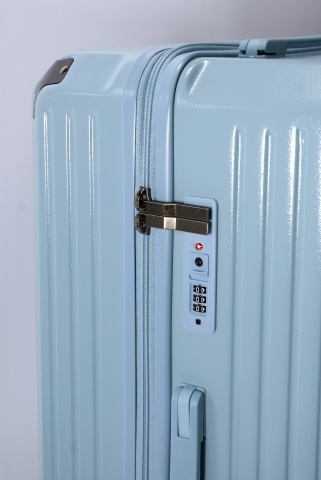 Troler mediu Benzi BZ 5790, ABS, 4 roti cu sistem de franare, cifru TSA, 62 cm, albastru deschis - Img 4