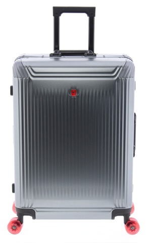 Troler Mediu din Aluminiu Gladiator Luma 67x46x24 cm, Bagaj de Cală, Cifru TSA, 4 Roți Duble, Antracit - Img 6