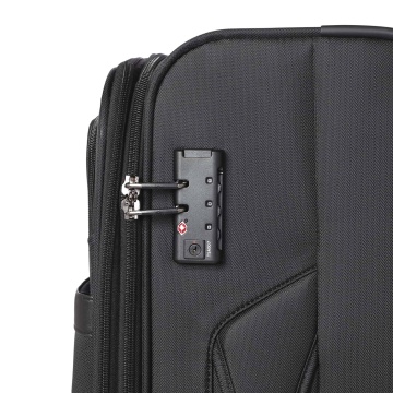 Troler Mediu, Diplomat, Extensibil, Poliester, 4 Roti Duble, Cifru TSA, ZC 998 - 68 cm, Negru - Img 3