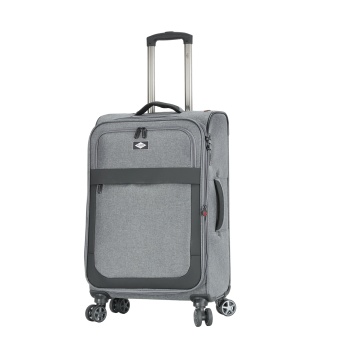 Troler Mediu Extensibil 66x41x24 cm Lee Cooper, Poliester, 4 Roti Duble, LC33503, Gri