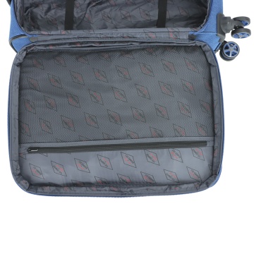 Troler Mediu Extensibil 66x41x24 cm Lee Cooper, Poliester, 4 Roti Duble, LC33503, Albastru - Img 6