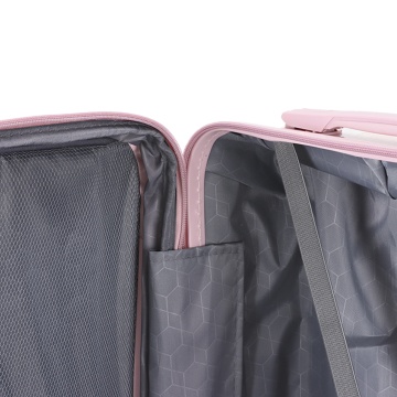 Troler Mediu Extensibil 66x42x27 cm Madisson, Fermoar Antifurt, Policarbonat, SW65203, Roz/Alb - Img 5