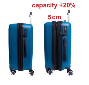 Troler mediu extensibil Aventor AV101, 65.5x43.5x26 cm, polipropilena, bagaj de cala, fermoar antifurt, +20% capacitate, cifru TSA, turcoaz - Img 3