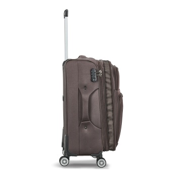 Troler mediu extensibil Madisson, 66x41x24/29 cm, poliester, bagaj de cală, 4 roți duble, cifru, SW55104, maro - Img 23