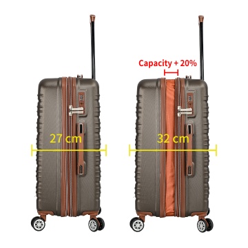 Troler mediu extensibil Madisson SW33803, ABS, cifru, 4 roti duble, 67 cm, maro - Img 17