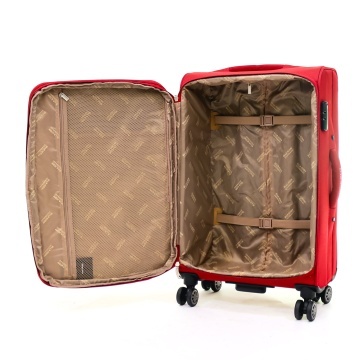Troler Mediu Extensibil Poliester 4 Roti Duble Ella Icon Petra Textil 2607 - 69 cm Rosu - Img 2