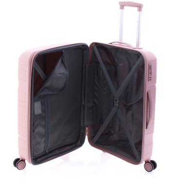 Troler mediu Gladiator Boxing MG 3811, roti cu suspenie, extensibil, polipropilena, 67 cm, rose - Img 2