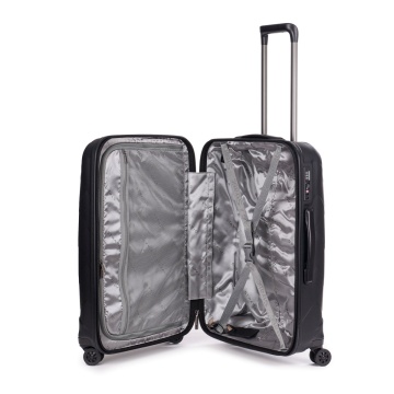Troler Mediu Policarbonat/Piele Naturala Stratic Leather and More M - 66 cm Negru - Img 2