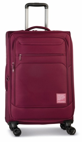 Troler mediu Worldpack Bern F10508, 68x42x27 cm, bagaj de cală, poliester, cifru TSA, 4 roți duble, grena - Img 5