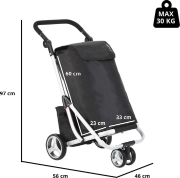 Carucior Cumparaturi 3 Roti Cruiser 604349 Negru - Img 3