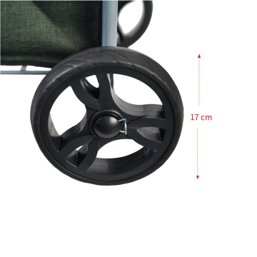 Carucior cumparaturi pliabil Madisson SW42035, 65L, 4 roti, buzunar termoizolant, kaki - Img 5
