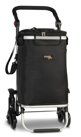 Cărucior Cumpărături Punta Steps 45L, Compartiment Termoizolat, Negru