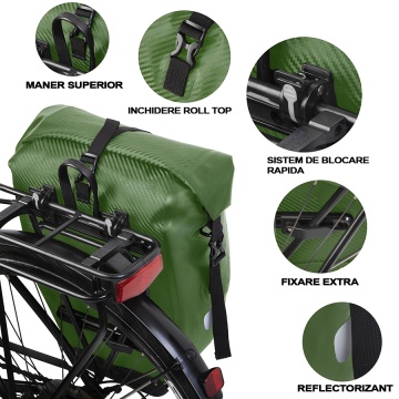 Geanta Bicicleta Material Tarpaulin Dutch Mountains Carbon 604386 Verde - Img 8