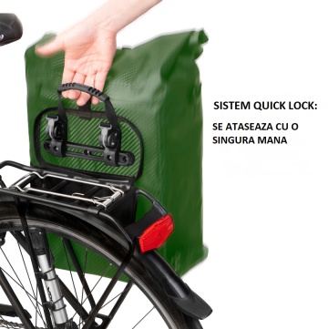 Geanta Bicicleta, Tip Rucsac, Material Tarpaulin, Dutch Mountains, Carbon, 604388, Verde - Img 6