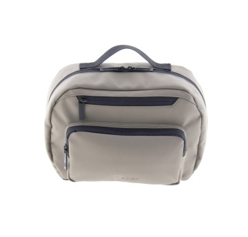 Geantă de cosmetice unisex Vogart Sync 28x19x10 cm, poliester impermeabil, cu protecție RFID, 5.3L, bej - Img 4