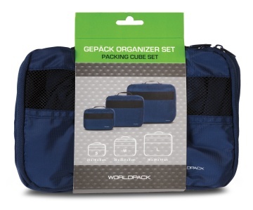 Organizator Bagaj, 3 Piese, Poliester, Worldpack, F10461, Bleumarin - Img 5